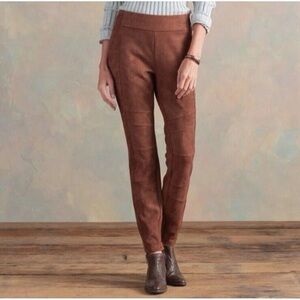 Sundance luxe dreams faux suede moto straight pants chestnut brown size 6